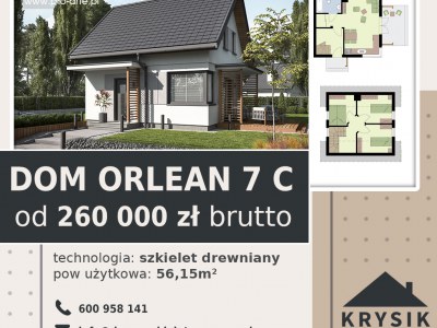 ORLEAN 7 C dom mieszkalny, całoroczny szkielet drewniany